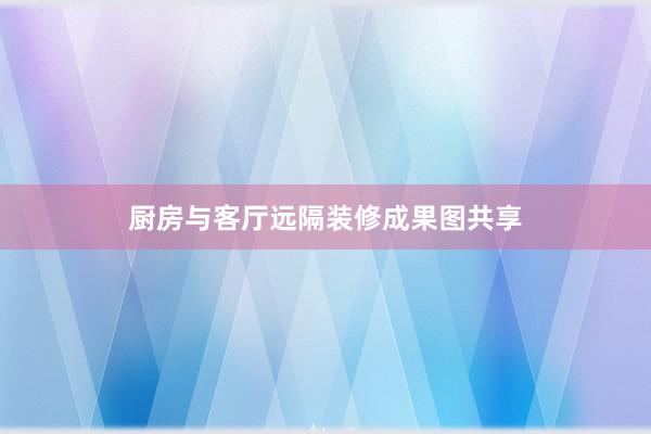 厨房与客厅远隔装修成果图共享